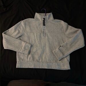 PUMA Men's Light Gray Zip-Up Sweater